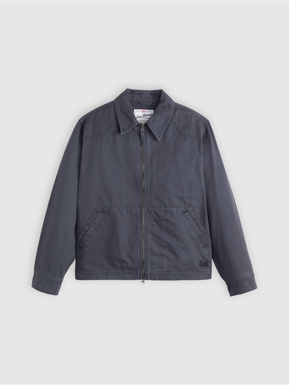 Classic Men's Zip-Front Jacket in Dark Gray